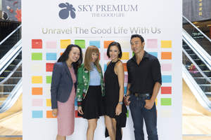 Sky Premium’s panel advisors Allan Wu and Tan Min-Li, with Margaret Koh, General Manager of Sky Premium and Jayme Ong, who was the emcee for the media briefing