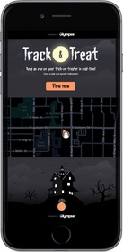 Track & Treat is easy to use: simply set the name of your trick or treater, select a phone number or email address, and share location instantly.