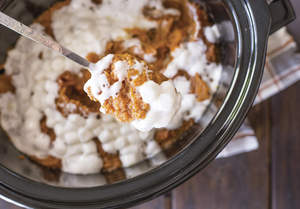Slow Cooker Mashed Sweet Potatoes with Marshmallows