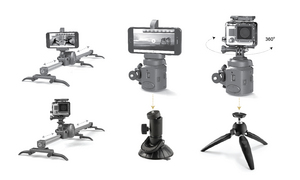 Fits a range of small cams up to 550g even on vertical climbs and reconfigures to 360 panoramic mode