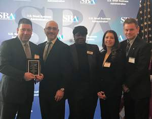 Pictured left to right:  Andrew Glatz, Senior Managing Director and Head of Peapack-Gladstone Bank’s SBA Lending Division, members of the New Jersey Small Business Administration, and Ana Ribeiro, Vice President, Senior Loan Administrator and David Clerkin, Vice President, Senior Loan Specialist at Peapack-Gladstone Bank