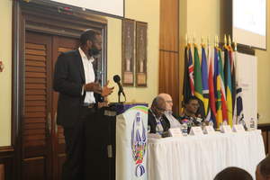 Cable and Wireless President, Caribbean, Garry Sinclair addresses delegates at the CTU's ICT Symposium