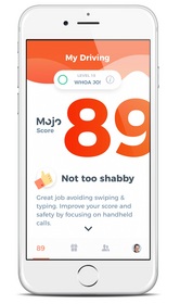Mojo tracks trips and gives you a score based on the time you spend distracted while driving.