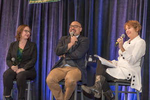 Panel discussion on women's and men's health.  From left to right: Dr. Dana Cohen, Dr. Geo Espinosa and Karen Howard. Photo credit: Thomas Mizzoni