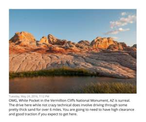 Keenai member Larry Gonzales likes being able to create a story with his photos versus having a bland, flat image gallery. Here is a captioned photo from Larry's Northern Arizona and Southern Utah album.